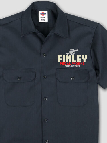Pedal Works Navy Embroidered Work Shirt