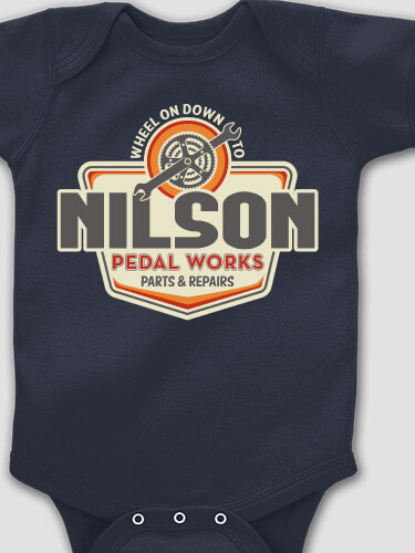 Pedal Works Navy Baby Bodysuit