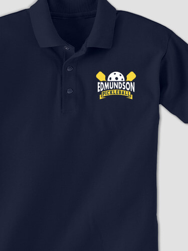 Pickleball Navy Embroidered Polo Shirt