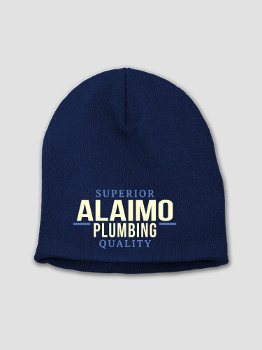 Plumbing Navy Embroidered Beanie