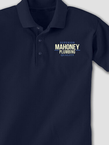 Plumbing Navy Embroidered Polo Shirt