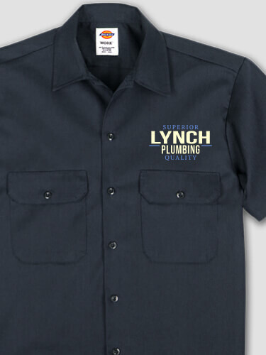 Plumbing Navy Embroidered Work Shirt