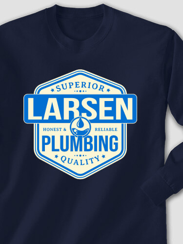 Plumbing Navy Adult Long Sleeve