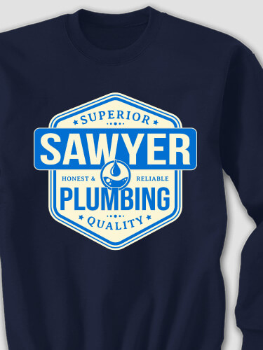 Plumbing Navy Adult Sweatshirt