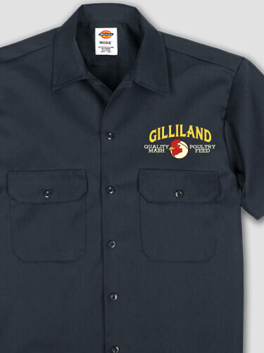 Poultry Feed Navy Embroidered Work Shirt