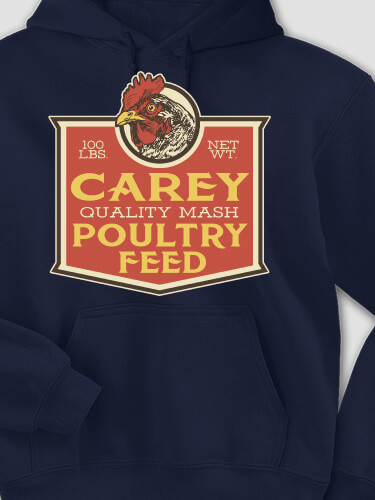 Poultry Feed Navy Adult Hooded Sweatshirt