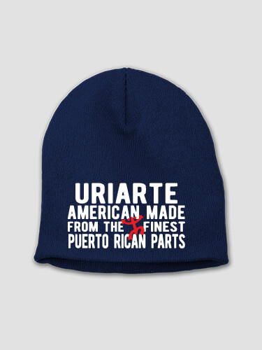 Puerto Rican Parts Navy Embroidered Beanie
