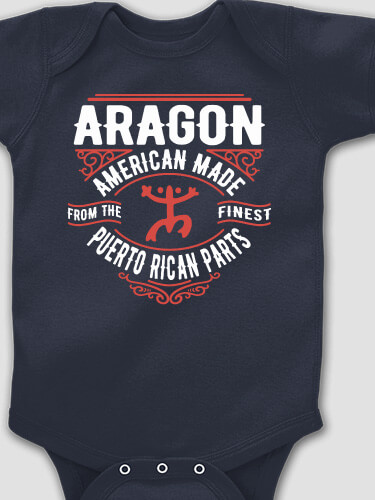 Puerto Rican Parts Navy Baby Bodysuit