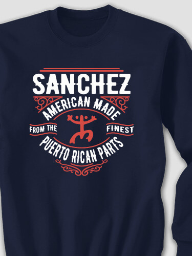 Puerto Rican Parts Navy Adult Sweatshirt