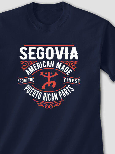 Puerto Rican Parts Navy Adult T-Shirt