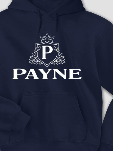 Regal Monogram Navy Adult Hooded Sweatshirt