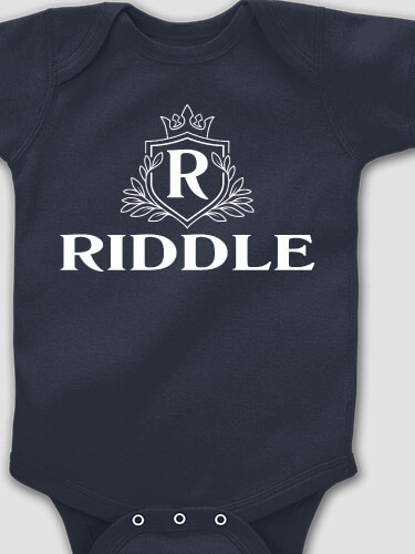 Regal Monogram Navy Baby Bodysuit