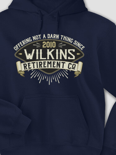 Retirement Company Navy Adult Hooded Sweatshirt