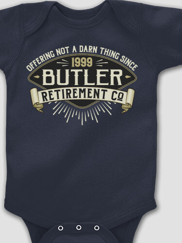 Retirement Company Navy Baby Bodysuit