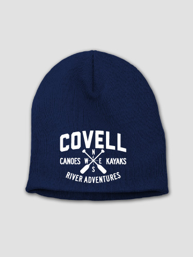 River Adventures Navy Embroidered Beanie