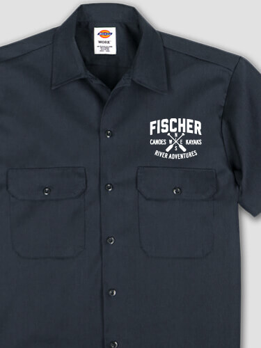River Adventures Navy Embroidered Work Shirt