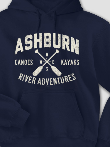River Adventures Navy Adult Hooded Sweatshirt