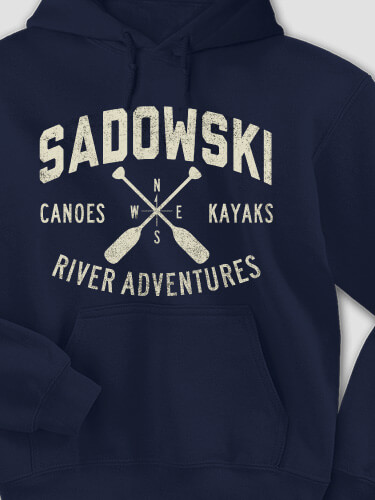 River Adventures Navy Adult Hooded Sweatshirt