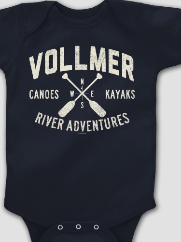 River Adventures Navy Baby Bodysuit