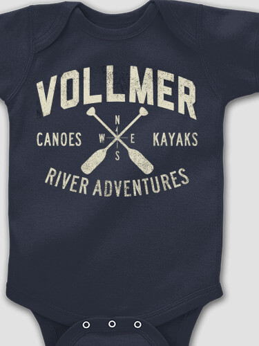 River Adventures Navy Baby Bodysuit