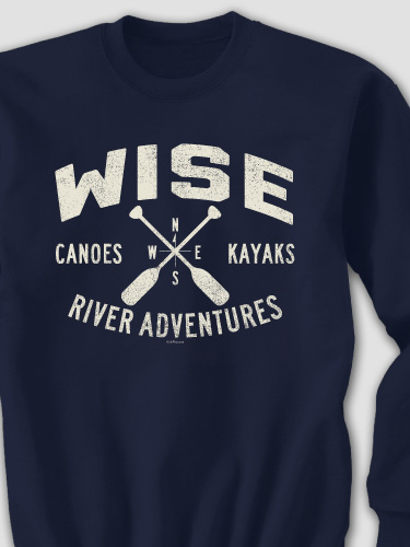 River Adventures Navy Adult Sweatshirt