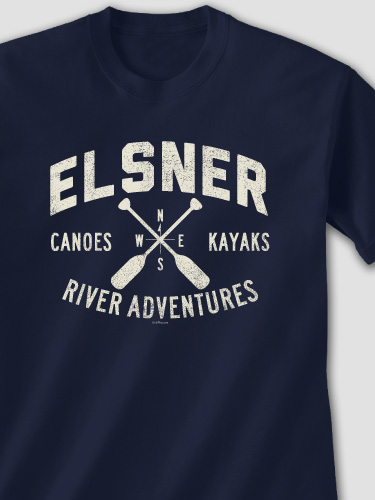 River Adventures Navy Adult T-Shirt