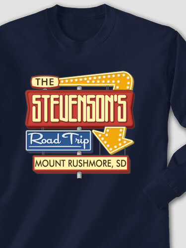 Road Trip Navy Adult Long Sleeve