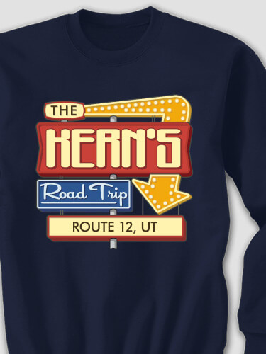 Road Trip Navy Adult Sweatshirt