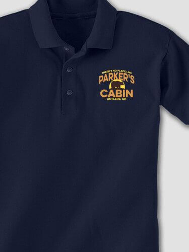 Rustic Cabin Navy Embroidered Polo Shirt