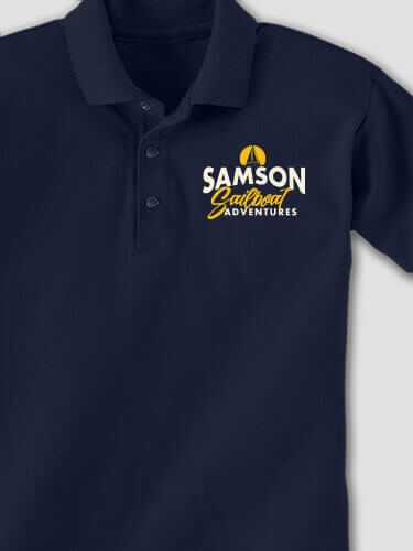 Sailboat Adventures Navy Embroidered Polo Shirt
