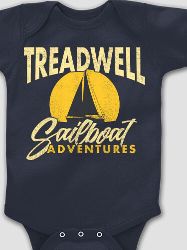 Sailboat Adventures Navy Baby Bodysuit