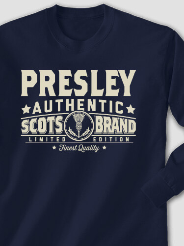 Scots Brand Navy Adult Long Sleeve