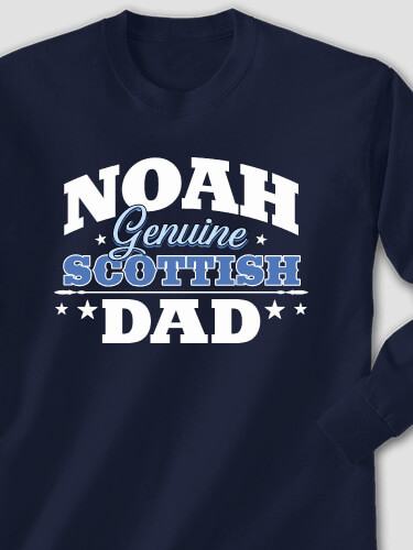 Scottish Dad Navy Adult Long Sleeve