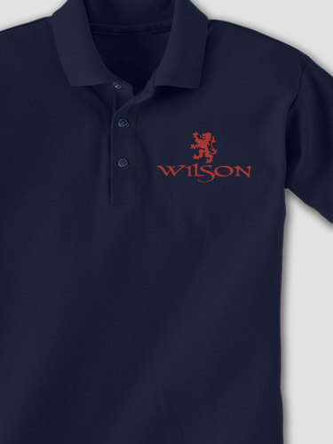 Scottish Lion Navy Embroidered Polo Shirt