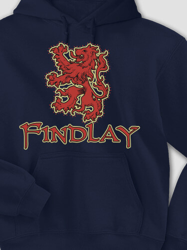 Scottish Lion Navy Adult Hooded Sweatshirt