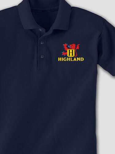 Scottish Monogram Navy Embroidered Polo Shirt