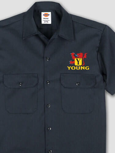 Scottish Monogram Navy Embroidered Work Shirt