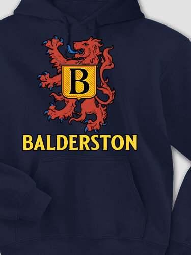 Scottish Monogram Navy Adult Hooded Sweatshirt