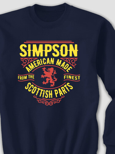 Scottish Parts Navy Adult Sweatshirt