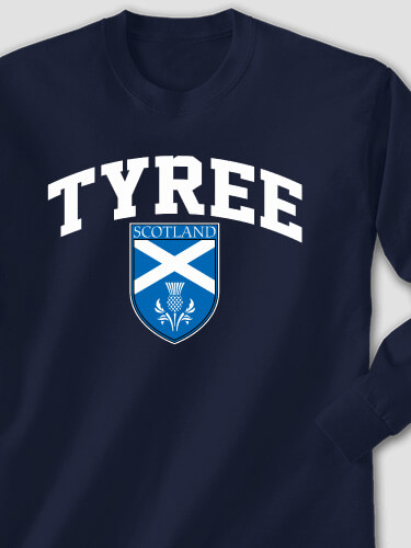 Scottish Shield Navy Adult Long Sleeve