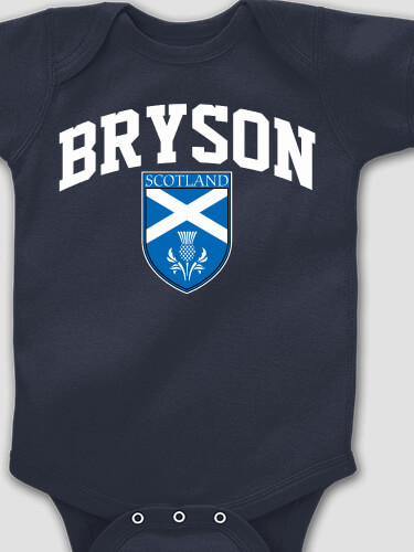 Scottish Shield Navy Baby Bodysuit