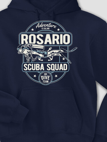 Scuba Navy Adult Hooded Sweatshirt