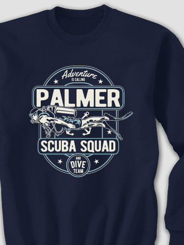 Scuba Navy Adult Sweatshirt