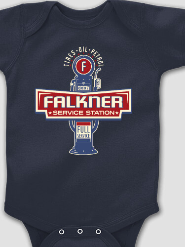 Service Station Navy Baby Bodysuit