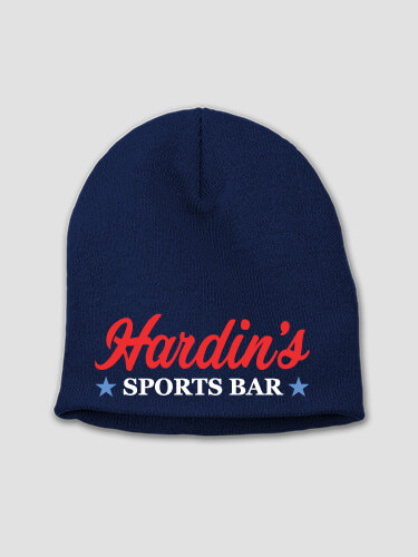 Sports Bar Navy Embroidered Beanie