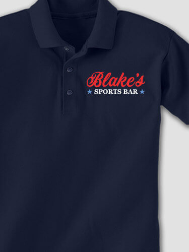 Sports Bar Navy Embroidered Polo Shirt