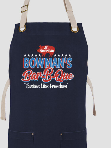 All American BBQ Navy/Stone Canvas Work Apron