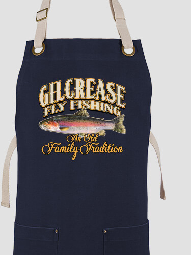Fly Fishing Family Tradition Navy/Stone Canvas Work Apron