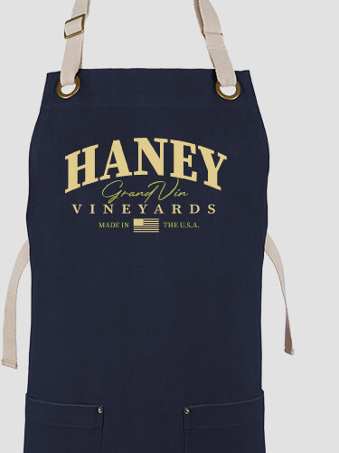 Grand Vineyards Navy/Stone Canvas Work Apron