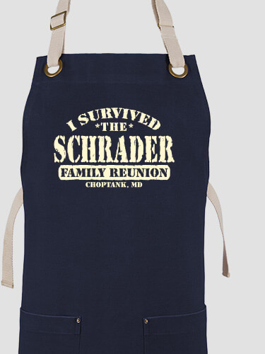 I Survived Reunion Navy/Stone Canvas Work Apron